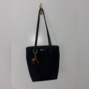 Coach Black Tote with Cherry Accent